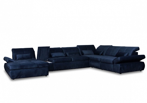 П-образный диван со спальным местом, оттоманкой и ящиком для белья ORTENSIA Vero