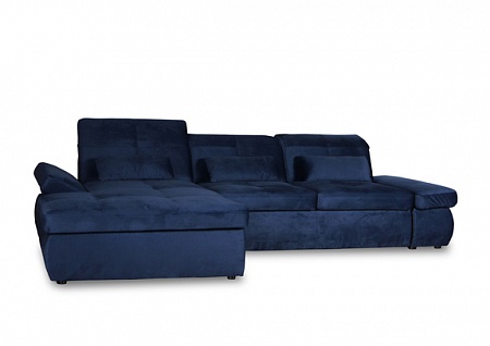 Трехметровый угловой диван со спальным местом, оттоманкой и ящиком для белья ORTENSIA Vero