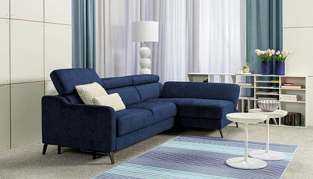 Двухместный раскладной угловой диван со спальным местом и ящиком для белья TULIPANO Vero Torino 2627