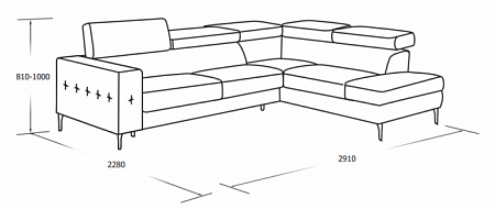 Выдвижной угловой раскладной диван с оттоманкой и ящиком для белья MUSCARI Vero