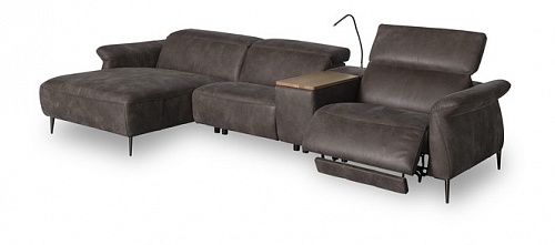 Угловой диван с реклайнером и баром FREESIA Vero