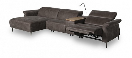 Угловой диван с реклайнером и баром FREESIA Vero