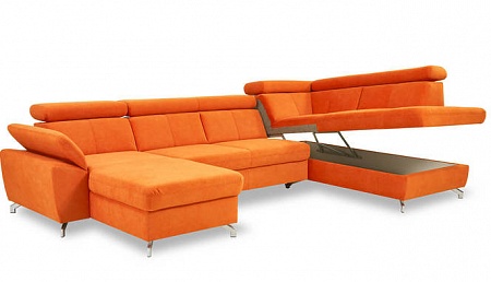 С оттоманкой раскладной диван с двумя оттоманками и ящиками для белья Aloe 1SWL-2RC0-X90K1STP