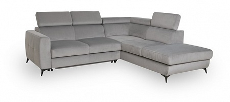 Кожаный угловой раскладной диван с оттоманкой и ящиком для белья Dahlia 2RCL-X90K1STP ver. 2
