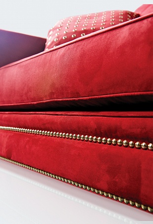 Красный кожаный диван Longhi