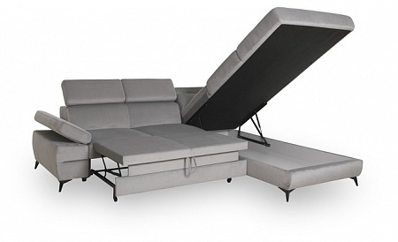 Стильный угловой раскладной диван с оттоманкой и ящиком для белья Dahlia 2RCL-X90K1STP ver. 1