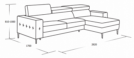 Зеленый угловой раскладной диван с оттоманкой и ящиком для белья MUSCARI Vero 1,5SWL-3RFP