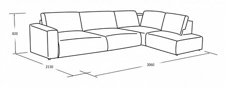 Дизайнерский угловой диван Avena 1,5NL-1,5N0-X90KL-1TP