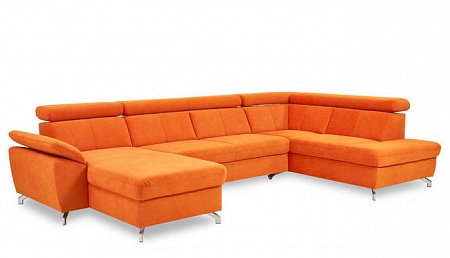 Большой раскладной диван с двумя оттоманками и ящиками для белья Aloe 1SWL-2RC0-X90K1STP