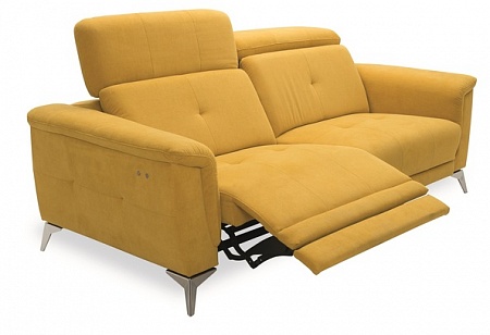 Оранжевый 3-местный диван с одним электрическим реклайнером AMARENO Vero